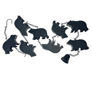 Black - Image 1 - Black Bear Rain Chain - 75 inches Long with 8 3D Bear Designs, Weighted Bell for Wind Chime Sound, Durable