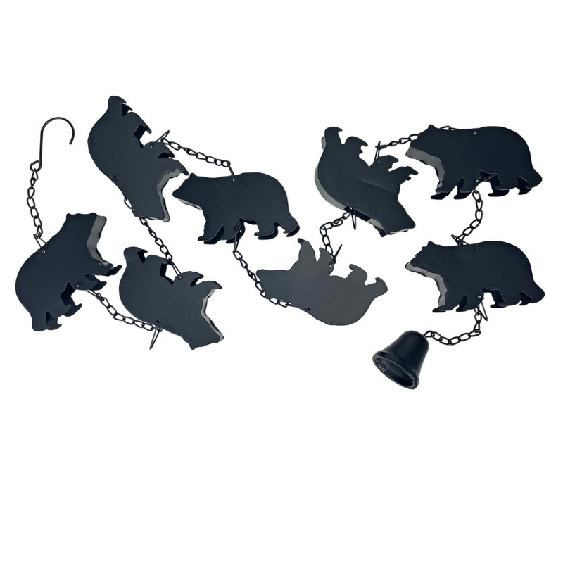 Black - Image 1 - Black Bear Rain Chain - 75 inches Long with 8 3D Bear Designs, Weighted Bell for Wind Chime Sound, Durable