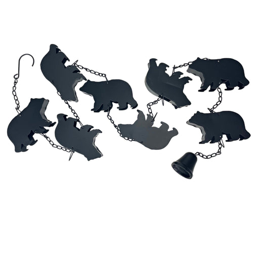 Black - Image 1 - Black Bear Rain Chain - 75 inches Long with 8 3D Bear Designs, Weighted Bell for Wind Chime Sound, Durable