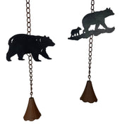 Green - Image 3 - Set of 2 Rain Chains, 52-Inch Long with Alternating Black Bear and Tree Silhouettes, 4-Inch Diameter, Bell