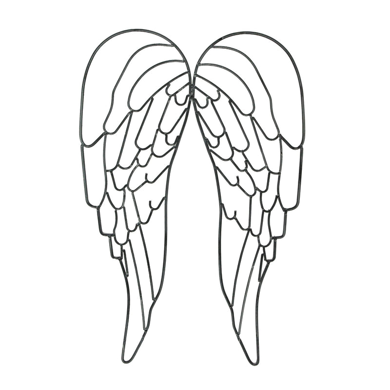 Gray - Image 1 - Metal Wire Art Angel Wings Wall Sculpture 25 inch