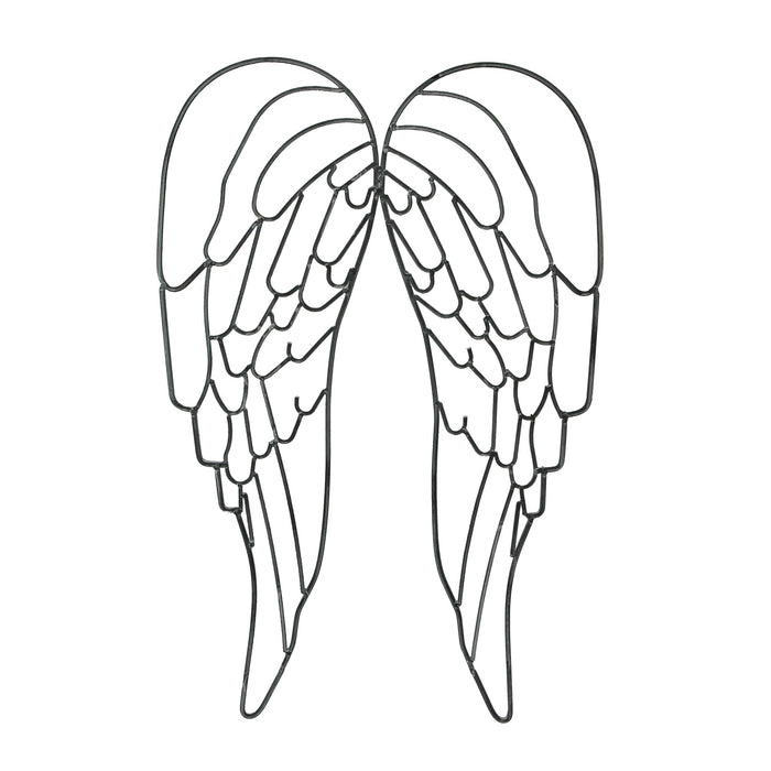 Gray - Image 1 - Metal Wire Art Angel Wings Wall Sculpture 25 inch