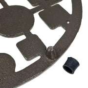 Cast Iron Circles & Squares MCM Trivet – Bronze Finish, 8" Round, Durable Heat-Resistant Mid Century Modern Geometric Table