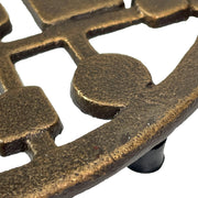 Cast Iron Circles & Squares MCM Trivet – Bronze Finish, 8" Round, Durable Heat-Resistant Mid Century Modern Geometric Table
