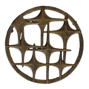 Cast Iron Mid Century Modern Stars Trivet – Bronze Finish, 8" Round, Durable Heat-Resistant Cast Iron Table Protector,