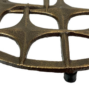 Cast Iron Mid Century Modern Stars Trivet – Bronze Finish, 8" Round, Durable Heat-Resistant Cast Iron Table Protector,