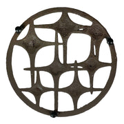 Cast Iron Mid Century Modern Stars Trivet – Bronze Finish, 8" Round, Durable Heat-Resistant Cast Iron Table Protector,