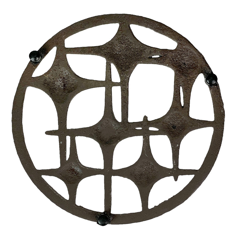 Cast Iron Mid Century Modern Stars Trivet – Bronze Finish, 8" Round, Durable Heat-Resistant Cast Iron Table Protector,