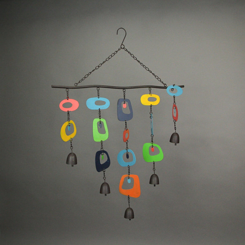 Multicolor Mid Century Modern Mobile Wind Chime Hanging Garden Home Decor Art Image 4