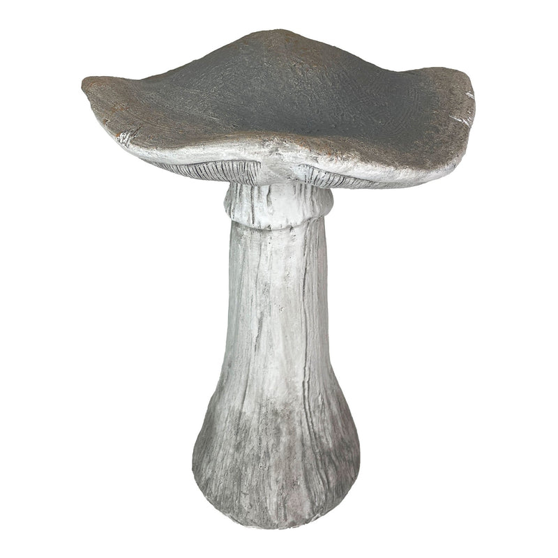 White - MGO - Set - Image 2 - Set of 2 Magnesium Oxide Mushrooms, 14" & 17" Tall, Indoor Outdoor Garden Sculptures, Rustic