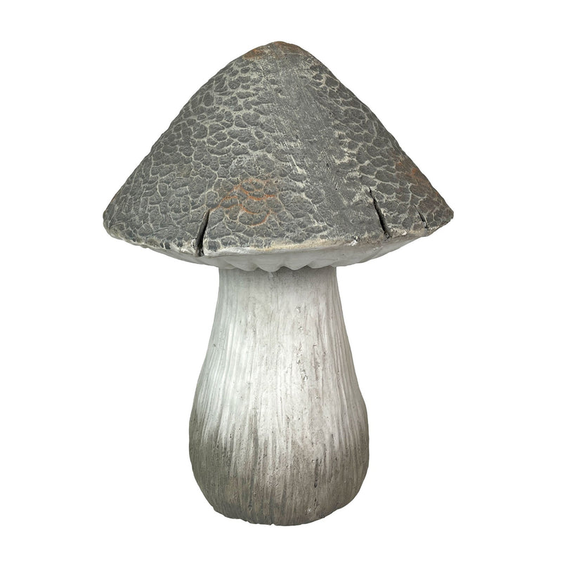 White - MGO - Set - Image 3 - Set of 2 Magnesium Oxide Mushrooms, 14" & 17" Tall, Indoor Outdoor Garden Sculptures, Rustic