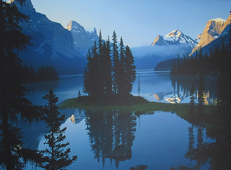 National Geographic Matted Print - Serene Beauty of Maligne Lake, Jasper National Park, Alberta, Canada - Wall Decor Artwork