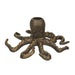 Octopus Taper Candle Holder – Cast Iron with Antique Gold Finish – 6" Diameter, 3" High – Coastal Decor with Spread Tentacle