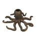 Octopus Taper Candle Holder – Cast Iron with Antique Gold Finish – 6" Diameter, 3" High – Coastal Decor with Spread Tentacle