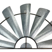 Large - Image 9 - Set of 2 Galvanized Metal Half-Windmill Wall Sculptures - Large Rustic Country Farmhouse Art Decorations -