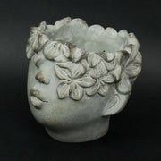 Pucker Up Concrete Head Kissing Face Wall Mount Mini Decorative Planter Pot 7 Inch Tall Image 2