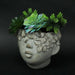 Pucker Up Concrete Head Kissing Face Wall Mount Mini Decorative Planter Pot 7 Inch Tall Image 3