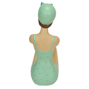 Retro Bathing Beauty Beach Girl Green Polka Dot Swimsuit Resin Figurine Home Decor Image 4