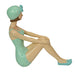 Retro Bathing Beauty Beach Girl Green Polka Dot Swimsuit Resin Figurine Home Decor Image 3
