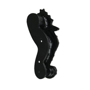 Rustic Black Enamel Cast Iron Coastal Seahorse Door Knocker Sea Horse Image 3
