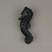 Rustic Black Enamel Cast Iron Coastal Seahorse Door Knocker Sea Horse Image 5