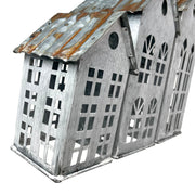 Rustic Charm Set of 3 Distressed Metal House Lanterns: Perfectly Imperfect Finish for Unique Decor Enthusiasts Image 8
