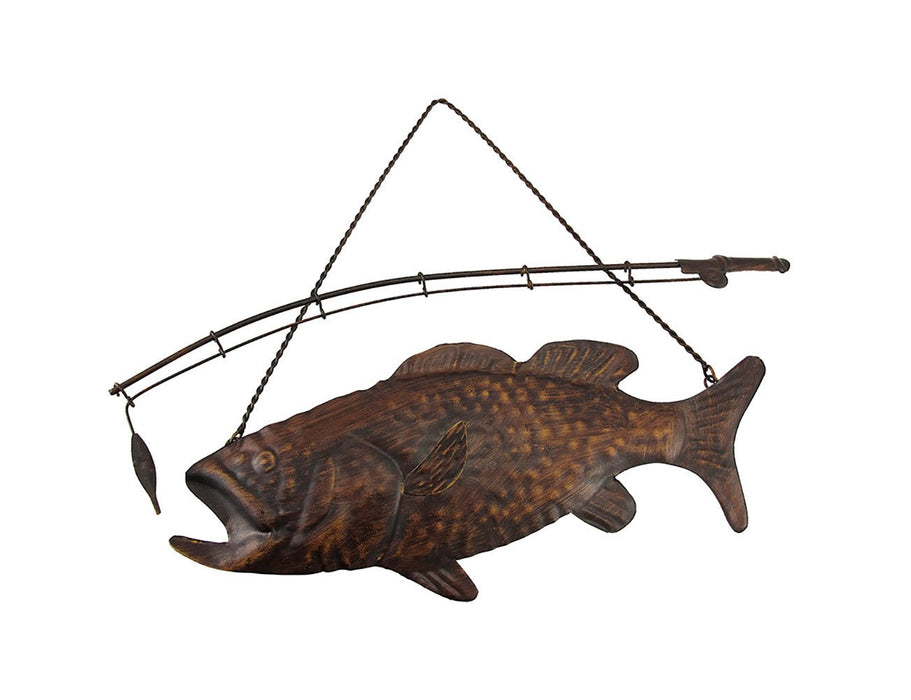 Rustic Finish Largemouth Bass Metal Wall Hanging Image 1