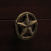 Set of 12 Antique Gold Western Star Cast Iron Cabinet Knobs or Drawer Pulls - 2 Inch Diameter - Easy Install - Enhance Your