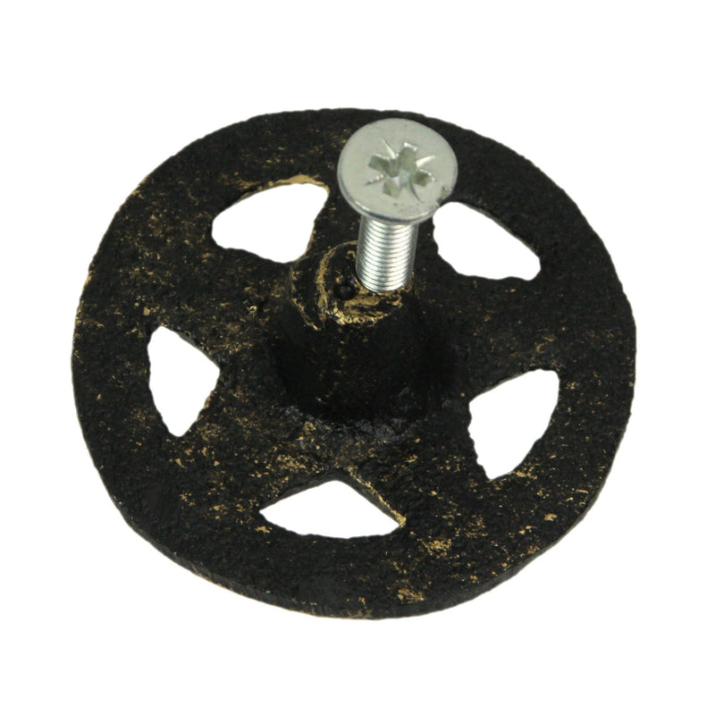 Set of 12 Antique Gold Western Star Cast Iron Cabinet Knobs or Drawer Pulls - 2 Inch Diameter - Easy Install - Enhance Your