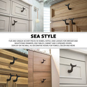 White - Image 3 - Set of 12 Distressed White Cast Iron Whale Tail Drawer Pulls Decorative Bathroom Cabinet Knobs Coastal