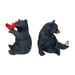 Set of 2 Black Bear Statues with Birds, Approx. 5” Tall – Rustic Resin Figurines Featuring Cardinal & Blue Jay – Woodland