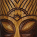 Set of 2 Brown Wood Natural Tiki Mask Wall Hangings-Abstract Design 12 Inches High Image 5