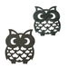 Set of 2 Cast Iron Owl Trivet Brown & Verdigris Home Decor Kitchen Accessories Image 1