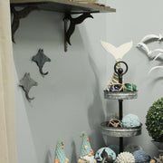 Set of 2 Cast Iron Stingray Wall Hooks Blue Gray 6.25 Inches Long Image 4
