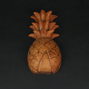 Set of 2 Hand Carved Wooden Pineapple Hanging Wall Art Sculptures Home Decor Image 5