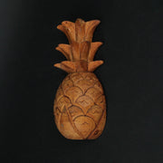 Set of 2 Hand Carved Wooden Pineapple Hanging Wall Art Sculptures Home Decor Image 4