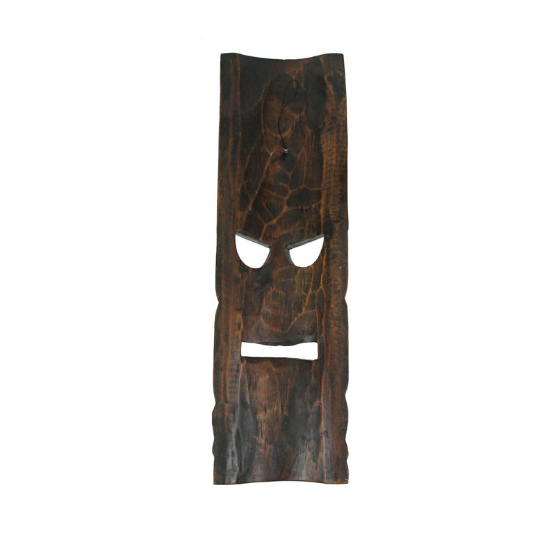 Set of 2 Hand-Crafted Pineapple and Sea Turtle Wood Tiki Wall Hanging Masks: Vibrant Tropical Decor for Indoor and Outdoor