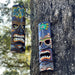 Set of 2 Hand Crafted Wooden 20 Inch Tiki Wall Masks Palm Tree and Plumeria Flower Designs Tropical Décor Image 6