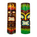 Set of 2 Handcrafted Fire and Earth Wood Tiki Totem Wall Masks - 20 Inches High - Perfect for Vibrant Tropical Ambiance -