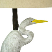 Set of 2 Handpainted Great White Heron Resin Table Lamps - 30.5 Inches High – Colorful Coastal Charm for Your Tropical