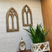 Black - Image 4 - Set of 2 Blackwashed Wood Gothic Arch Window Frame Wall Hangings - 15.75 Inch Sculptural Decor for Home,