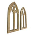 White - Image 2 - Set of 2 Whitewashed Wood Gothic Arch Window Frame Wall Hangings - 15.75 Inch Sculptural Home Decor,