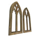Black - Image 2 - Set of 2 Blackwashed Wood Gothic Arch Window Frame Wall Hangings - 15.75 Inch Sculptural Decor for Home,