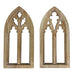 White - Image 1 - Set of 2 Whitewashed Wood Gothic Arch Window Frame Wall Hangings - 15.75 Inch Sculptural Home Decor,