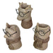 Set of 3 Bespectacled Animal Cement Vases – Fox, Owl, Deer, Gold Accents, Knit Textured Scarves, Real Wire Glasses, Whimsical
