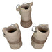 Set of 3 Bespectacled Animal Cement Vases – Fox, Owl, Deer, Gold Accents, Knit Textured Scarves, Real Wire Glasses, Whimsical
