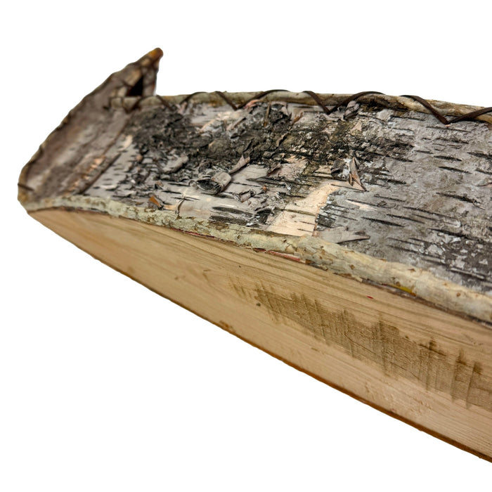 Set of 3 Birch Bark Canoe Statues, 36 Inch Rustic Flat Bottom Wooden Canoe Centerpiece Trays, Nesting Natural Bark Brown
