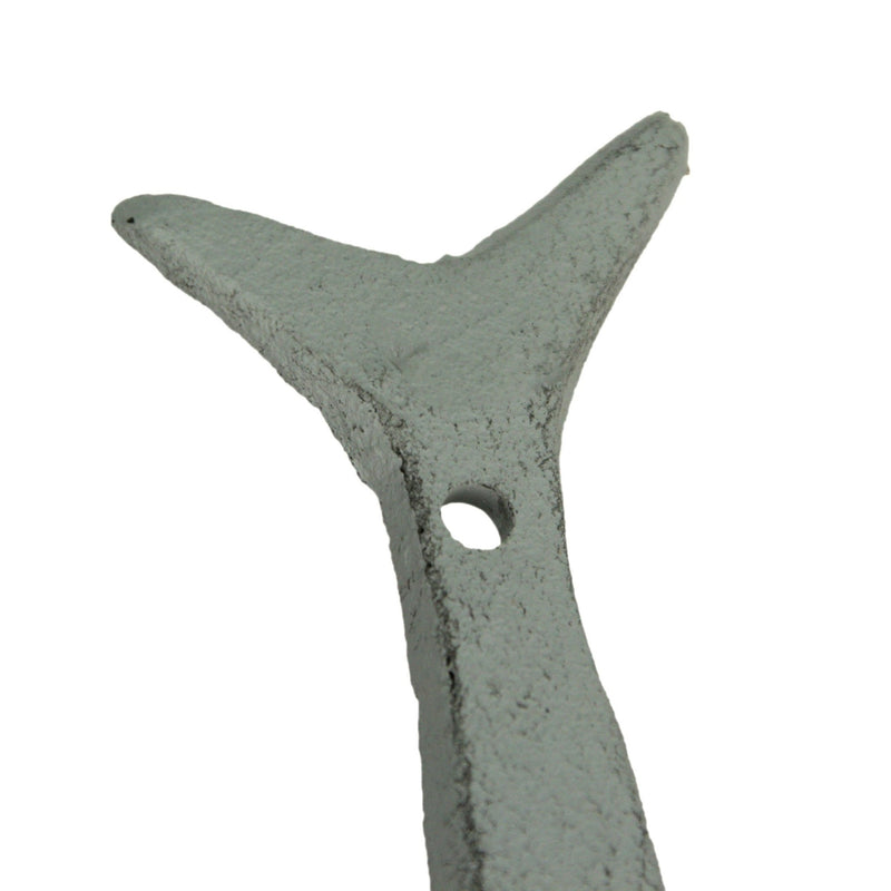 Set of 3 Cast Iron Flipping Fish Wall Hooks 4 Inches Long– Easy to Hang - Blue ,Gray, White - Coastal Decor Perfection for