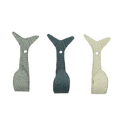 Set of 3 Cast Iron Flipping Fish Wall Hooks 4 Inches Long– Easy to Hang - Blue ,Gray, White - Coastal Decor Perfection for