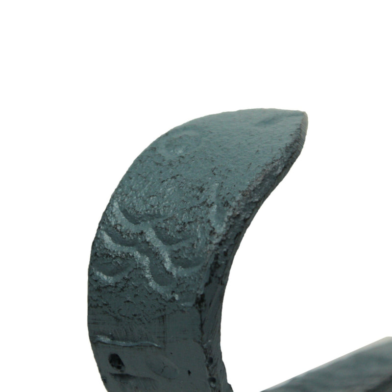 Set of 3 Cast Iron Flipping Fish Wall Hooks 4 Inches Long– Easy to Hang - Blue ,Gray, White - Coastal Decor Perfection for